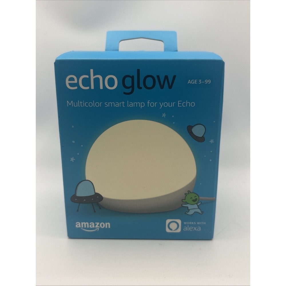 Amazon Echo Glow Multicolor Changing Alexa Compatible Kids Smart Lamp (White)